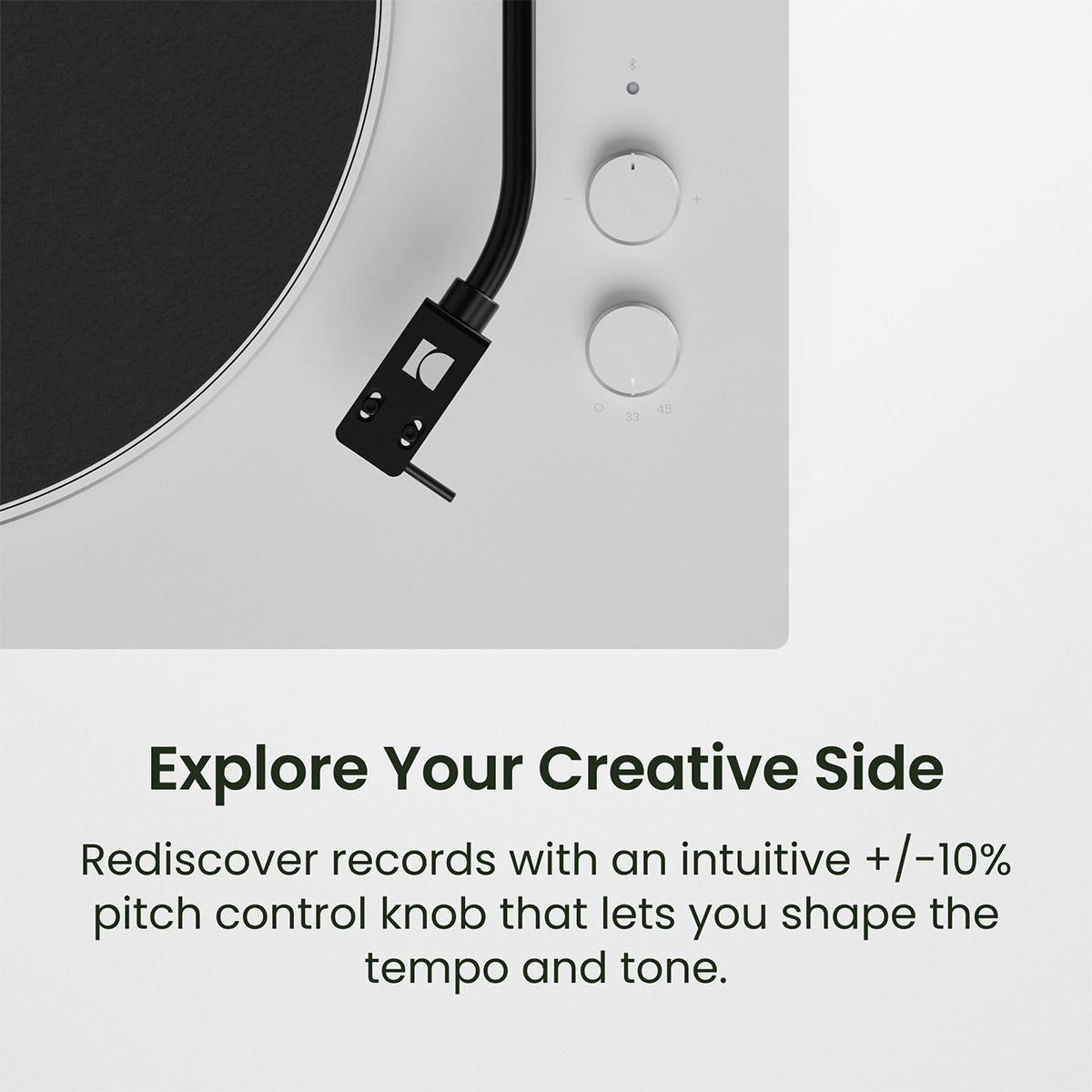Kanto OBI3 Bluetooth 5.3 Turntable with Built-In Preamp (Matte White)