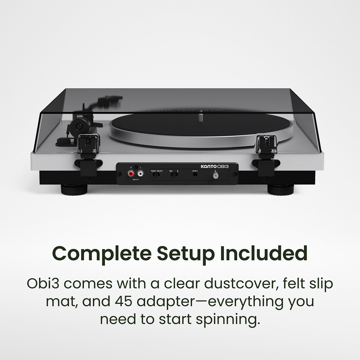 Kanto OBI3 Bluetooth 5.3 Turntable with Built-In Preamp (Matte White)