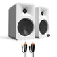 Kanto ORA4 Bluetooth Speakers Bundle with AudioQuest Jack Russell Subwoofer Cable - 4m (White)