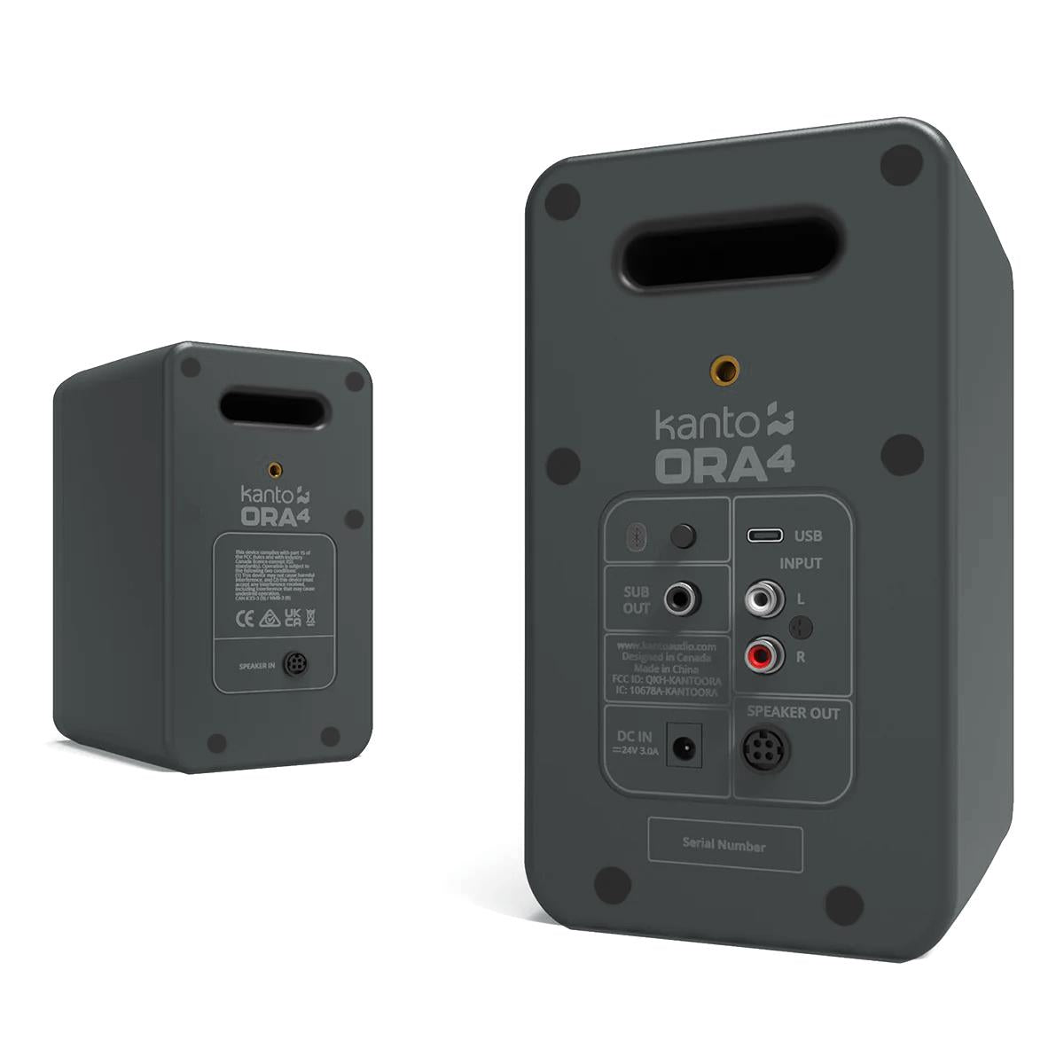 Kanto ORA4 Powered Bluetooth Desktop Speakers - Pair (Matte Grey)
