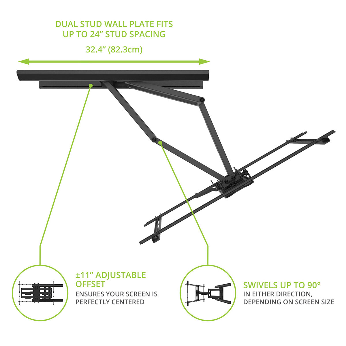 Kanto PMX800 Pro Series Full Motion TV Wall Mount for 55"-120" TVs