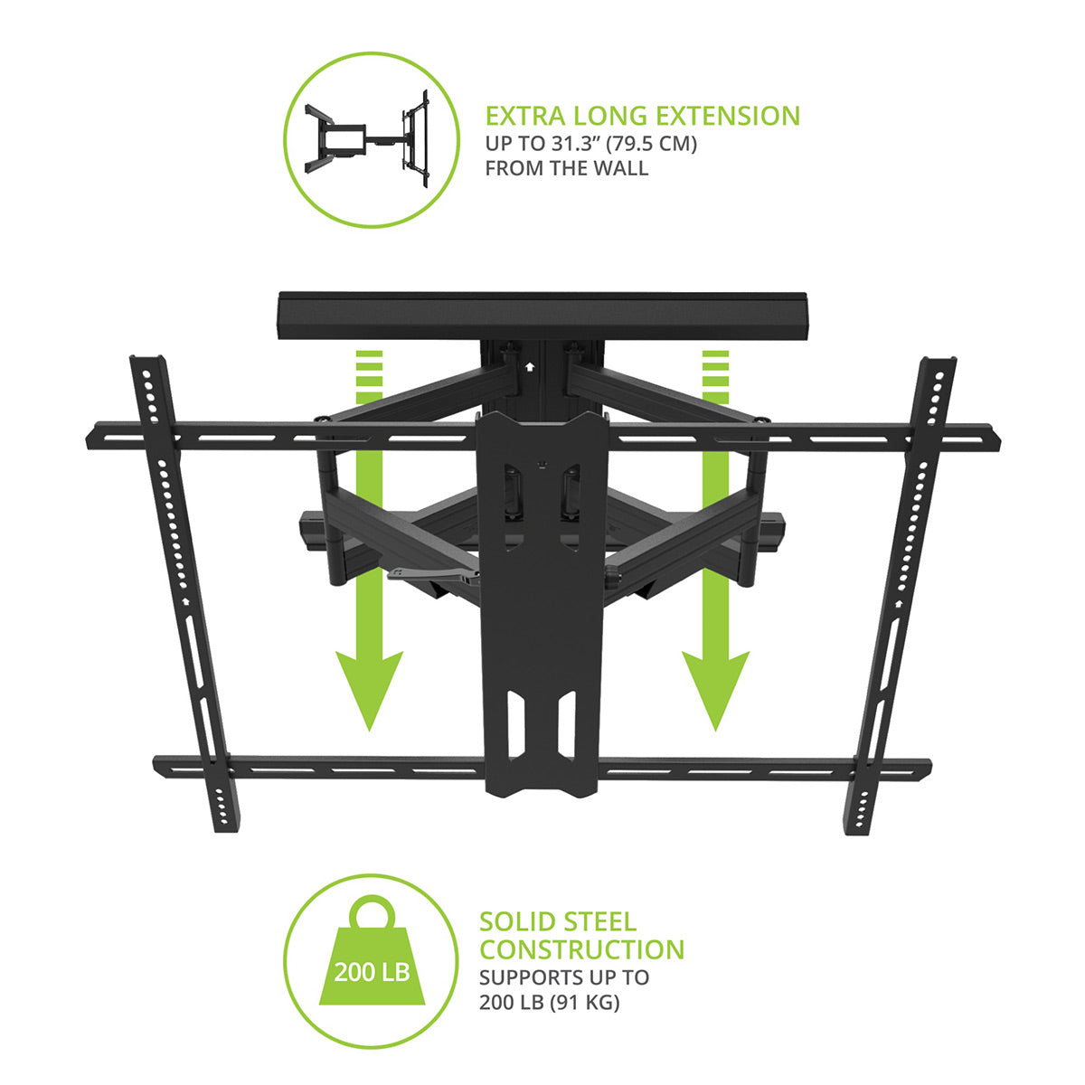 Kanto PMX800 Pro Series Full Motion TV Wall Mount for 55"-120" TVs