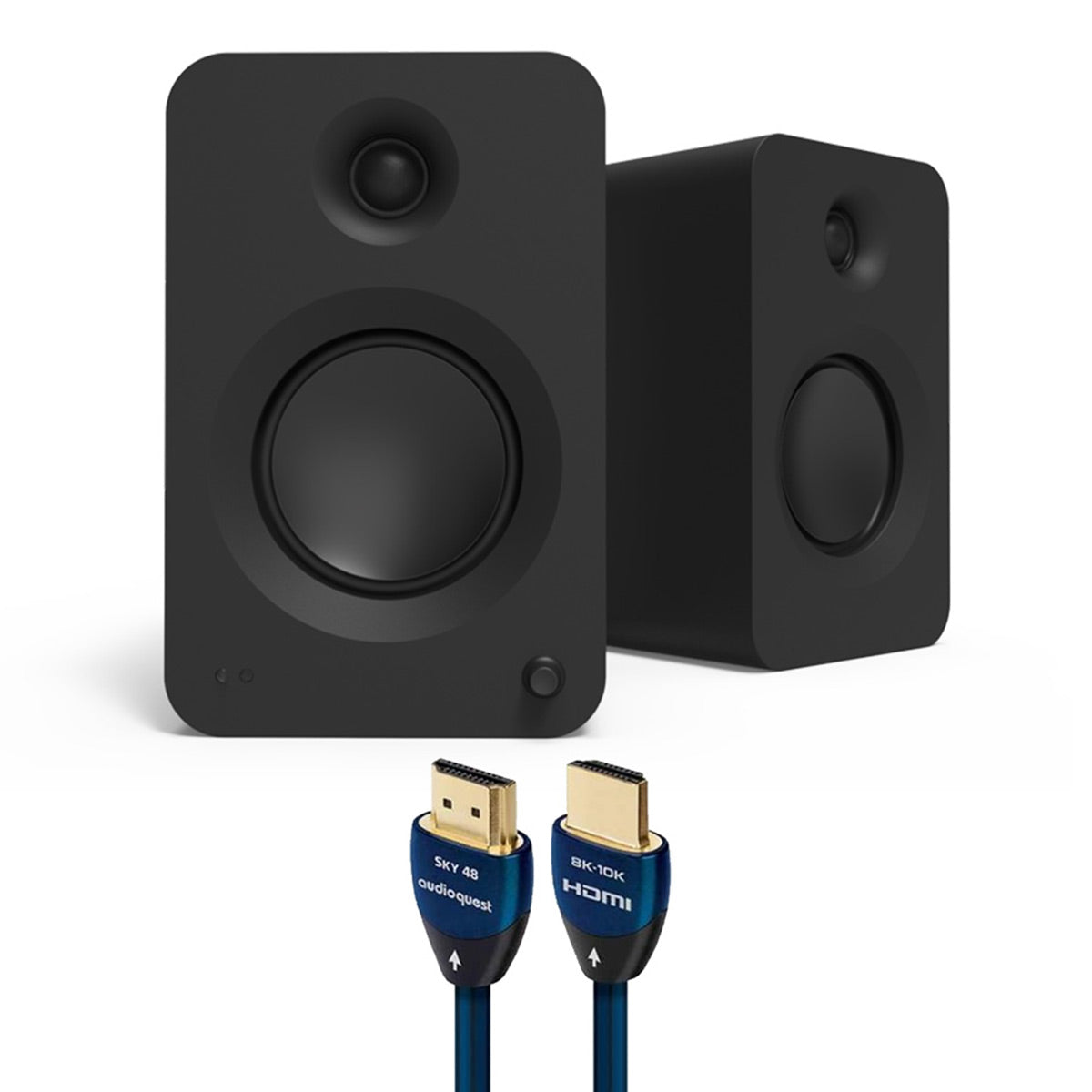 Kanto REN Powered Speakers Bundle with AudioQuest Sky 48 HDMI Cable - 3m (Black)