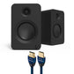 Kanto REN Powered Speakers Bundle with AudioQuest Sky 48 HDMI Cable - 3m (Black)