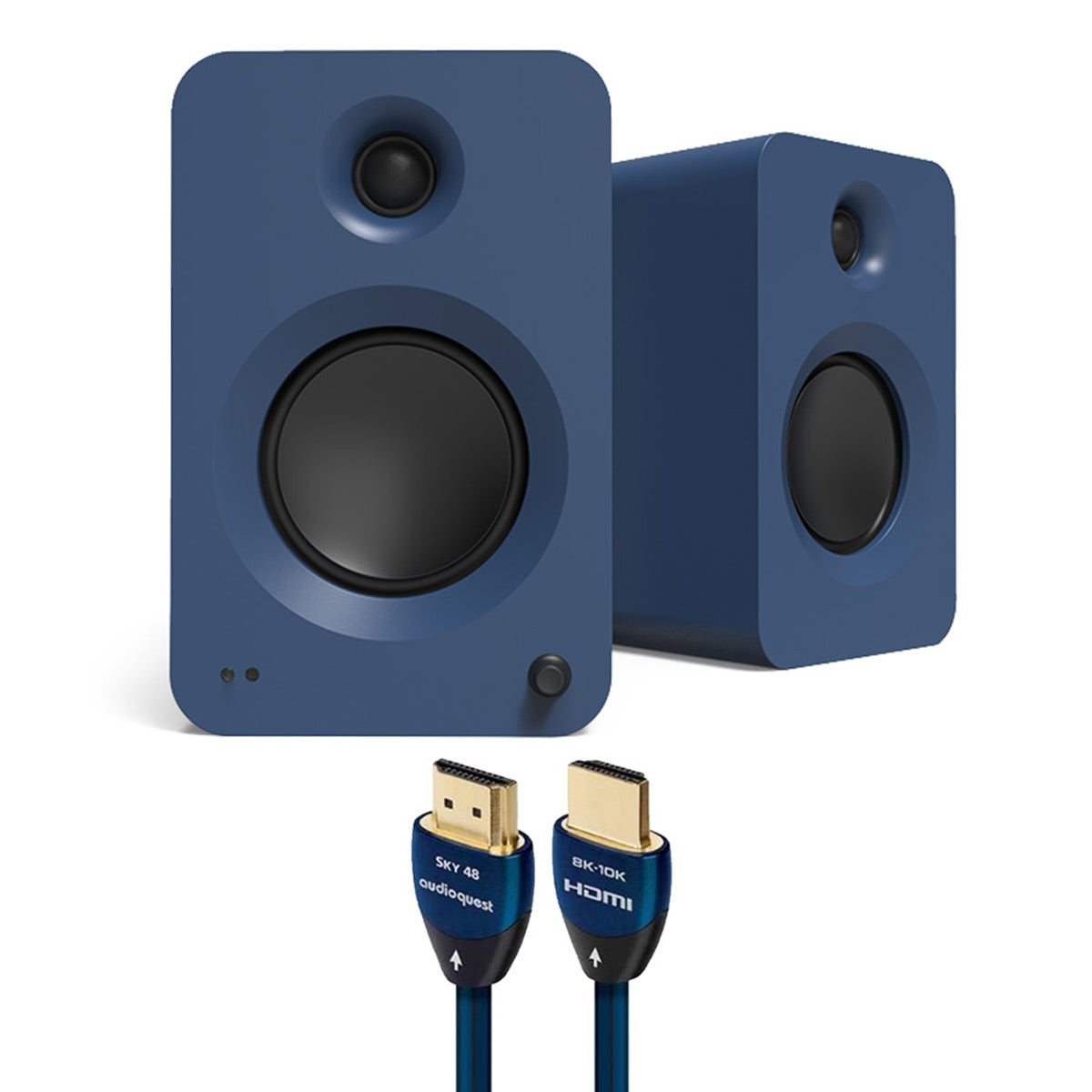 Kanto REN Powered Speakers Bundle with AudioQuest Sky 48 HDMI Cable - 3m (Blue)
