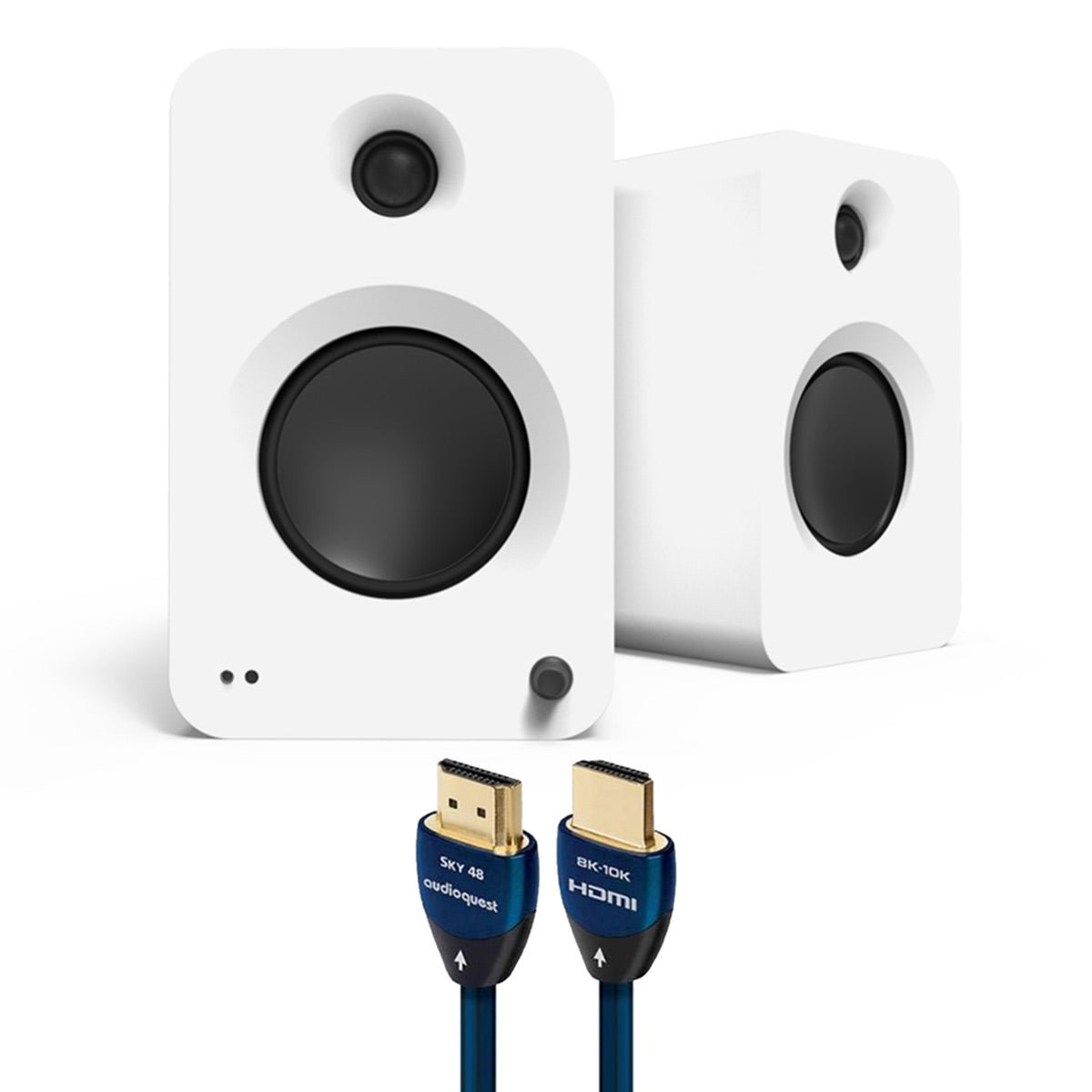 Kanto REN Powered Speakers Bundle with AudioQuest Sky 48 HDMI Cable - 3m (White)