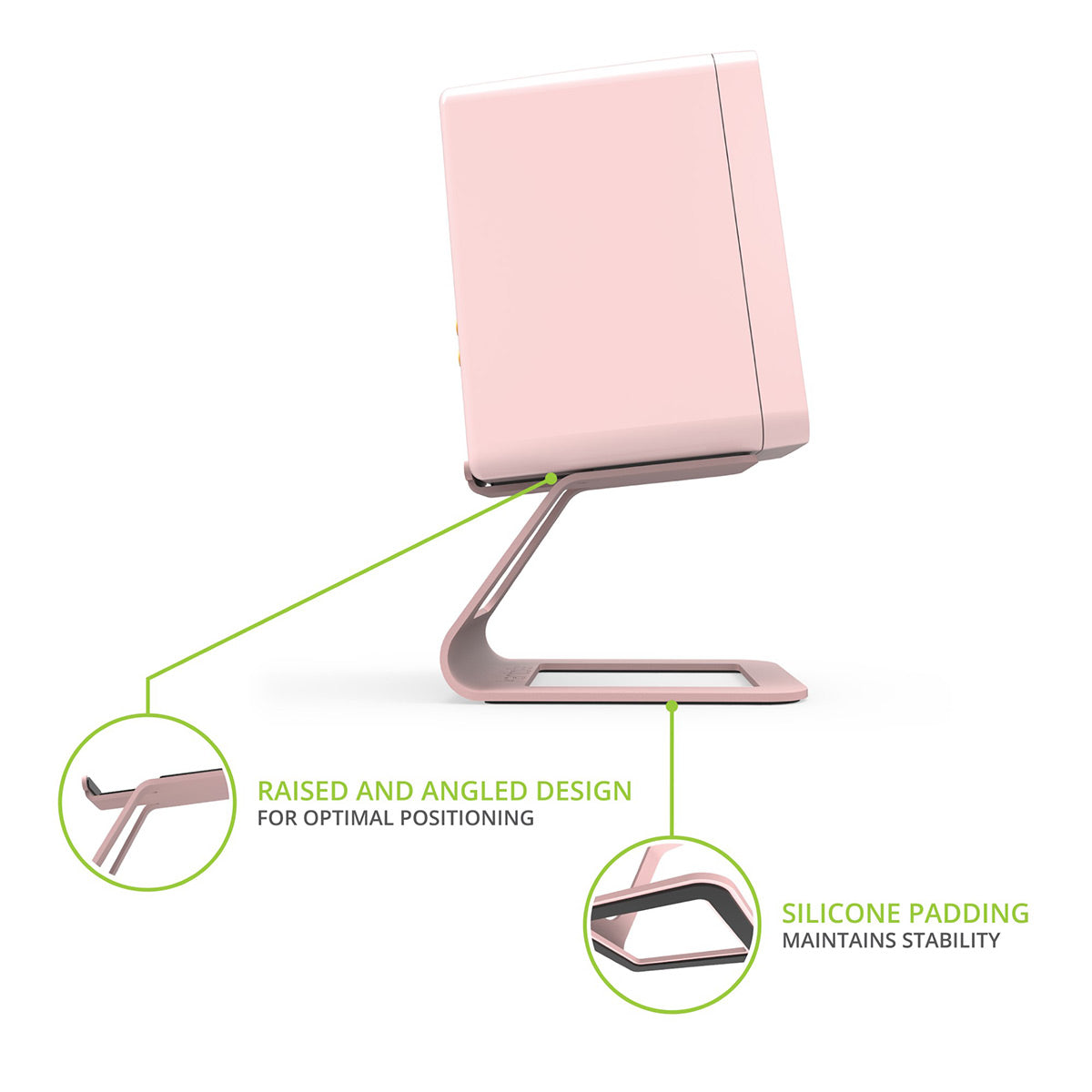 Kanto SE2P Elevated Desktop Speaker Stands for Small Speakers (Pink)
