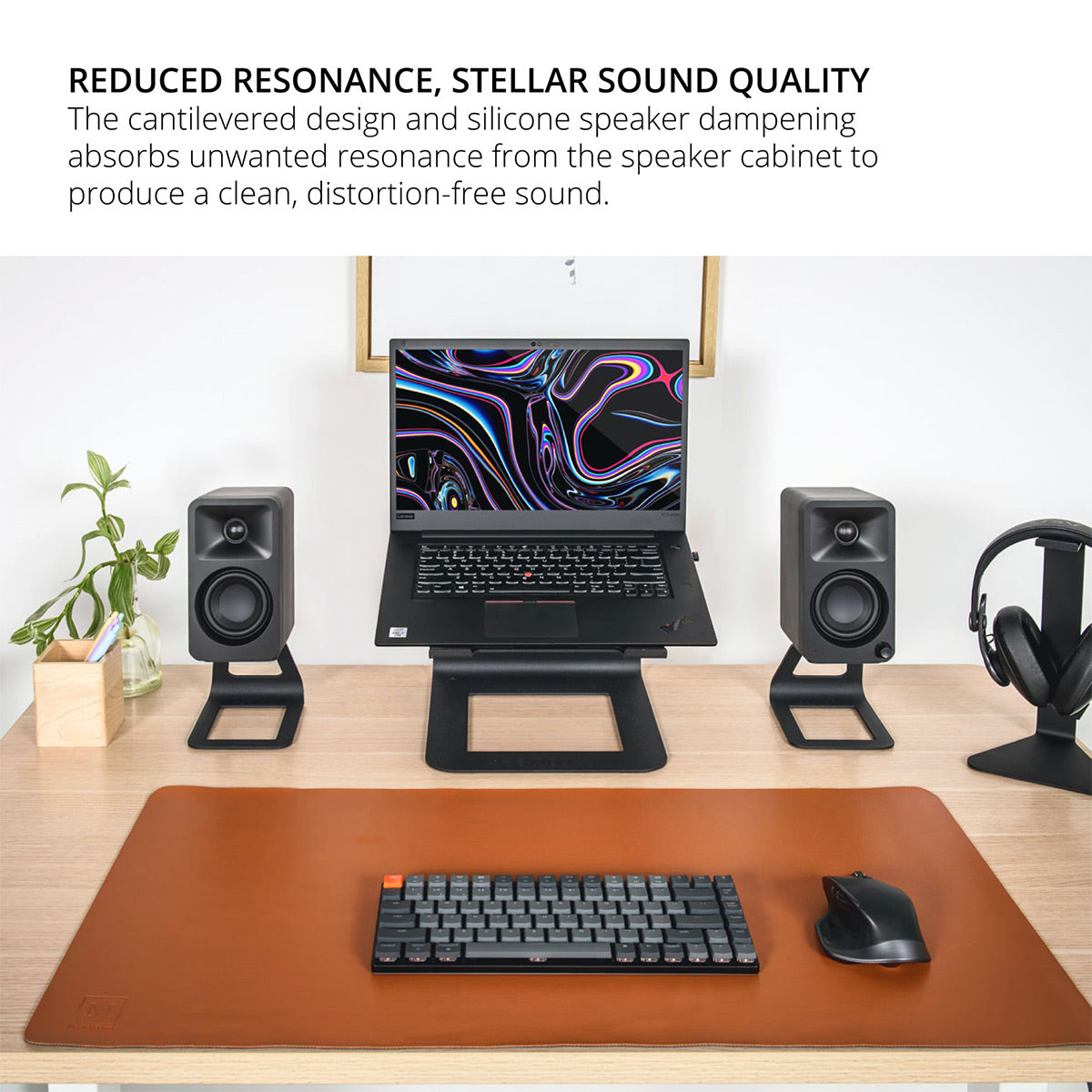 Kanto SE2P Elevated Desktop Speaker Stands for Small Speakers (Pink)