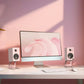 Kanto SE2P Elevated Desktop Speaker Stands for Small Speakers (Pink)