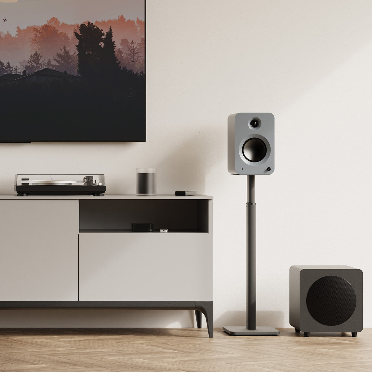 Kanto SPH Universal Height Adjustable Bookshelf Speaker Stands - Pair (Black)