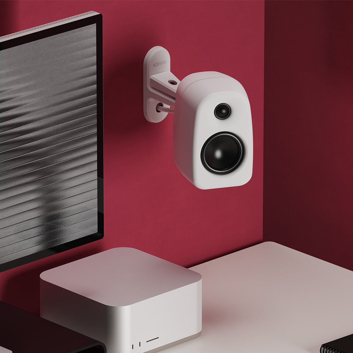Kanto SPW3W Rear Mount Universal Speaker Wall Mount - Pair (White)