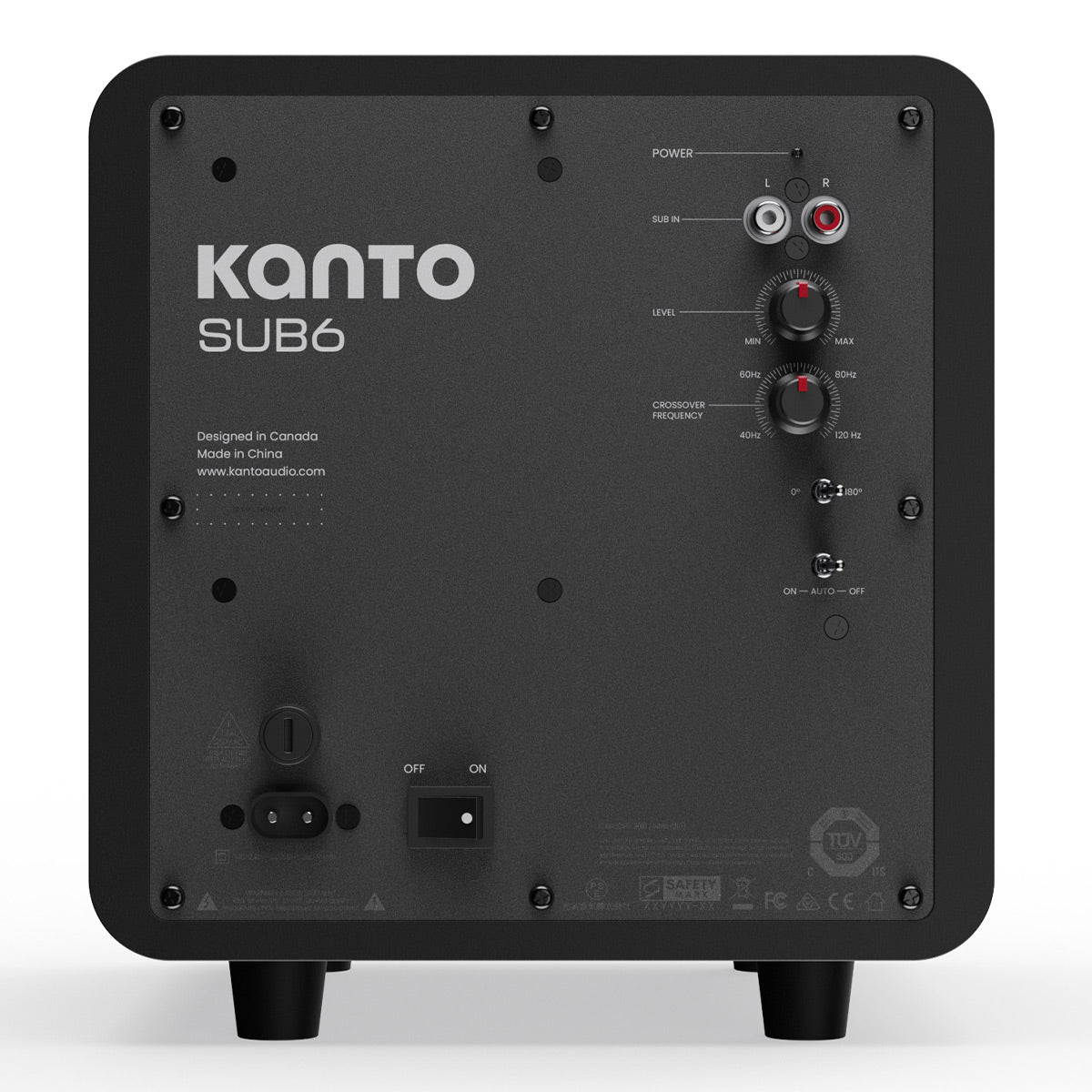 Kanto SUB6 6" Powered Subwoofer Bundle with AudioQuest Jack Russell Subwoofer Cable - 4m (Black)