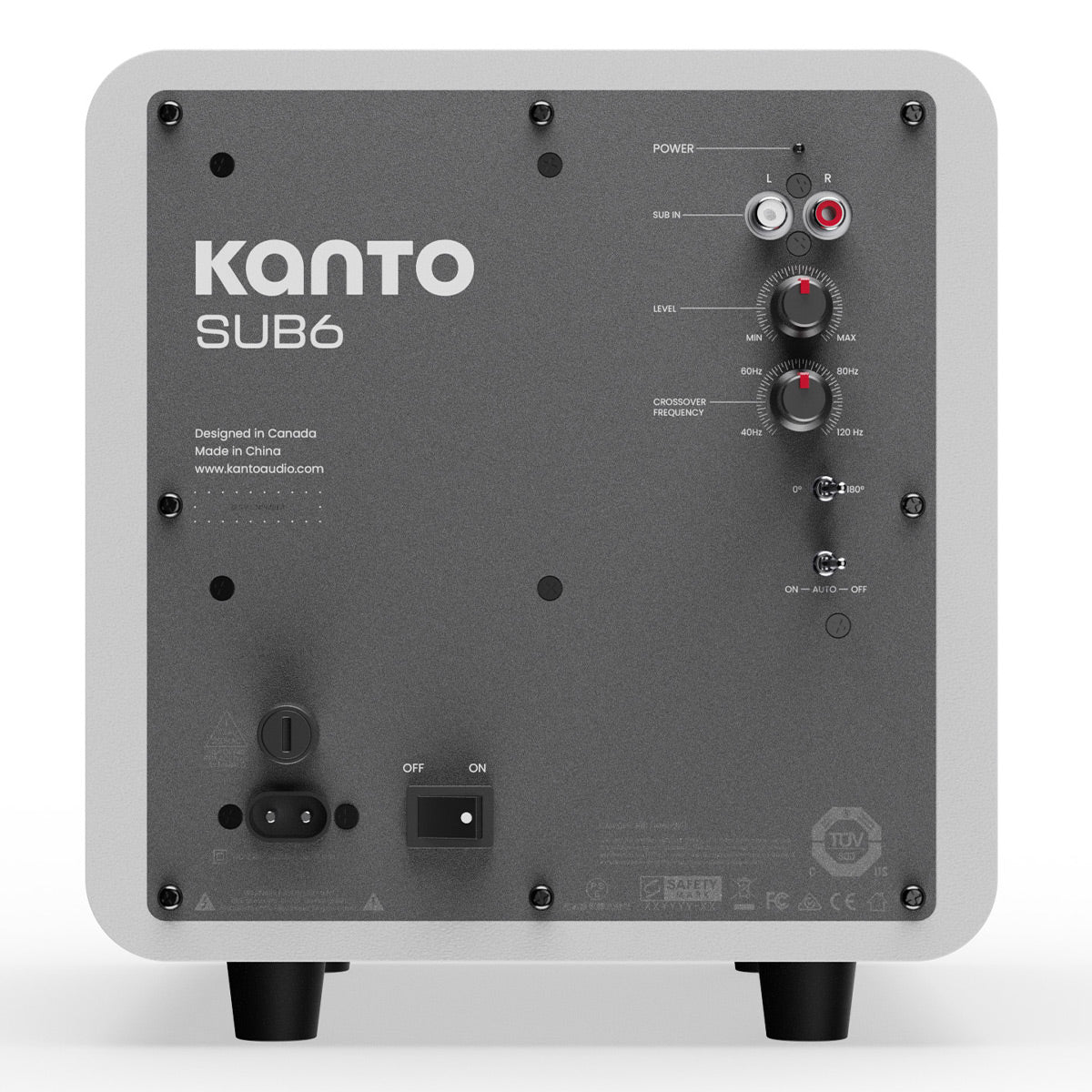 Kanto SUB6 6" Powered Subwoofer Bundle with AudioQuest Jack Russell Subwoofer Cable - 4m (White)