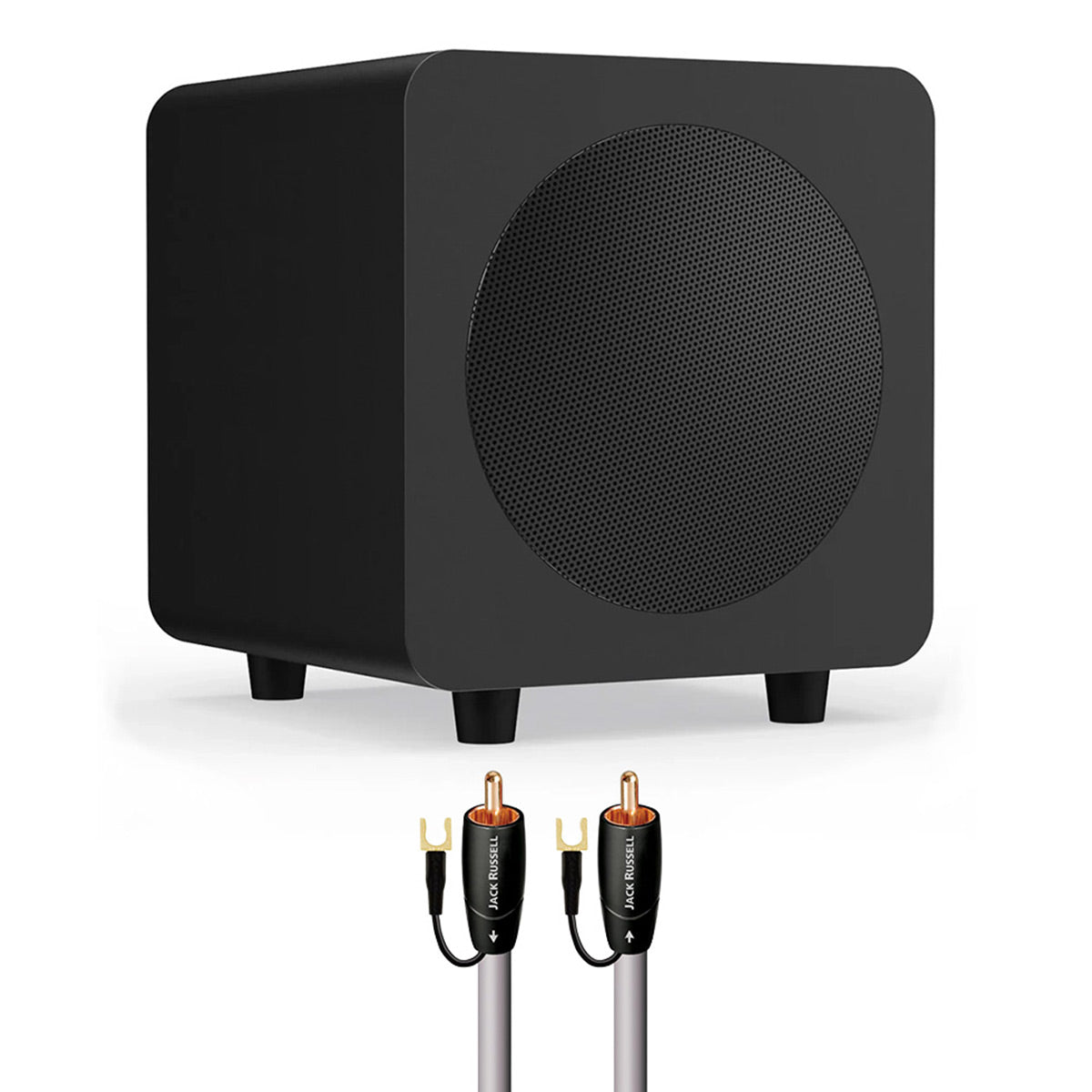 Kanto SUB6 6" Powered Subwoofer Bundle with AudioQuest Jack Russell Subwoofer Cable - 4m (Black)