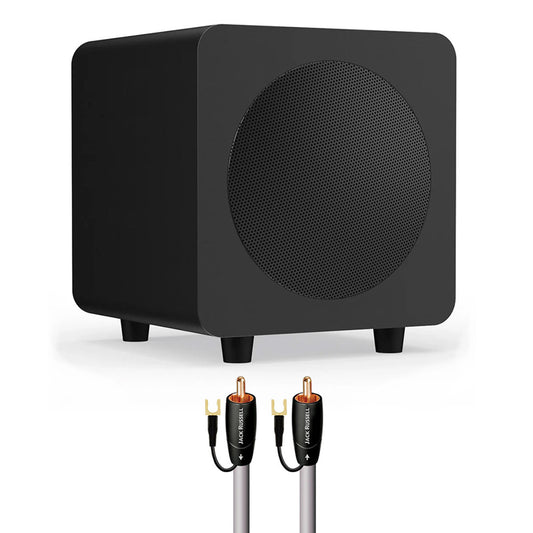 Kanto SUB6 6" Powered Subwoofer Bundle with AudioQuest Jack Russell Subwoofer Cable - 4m (Black)