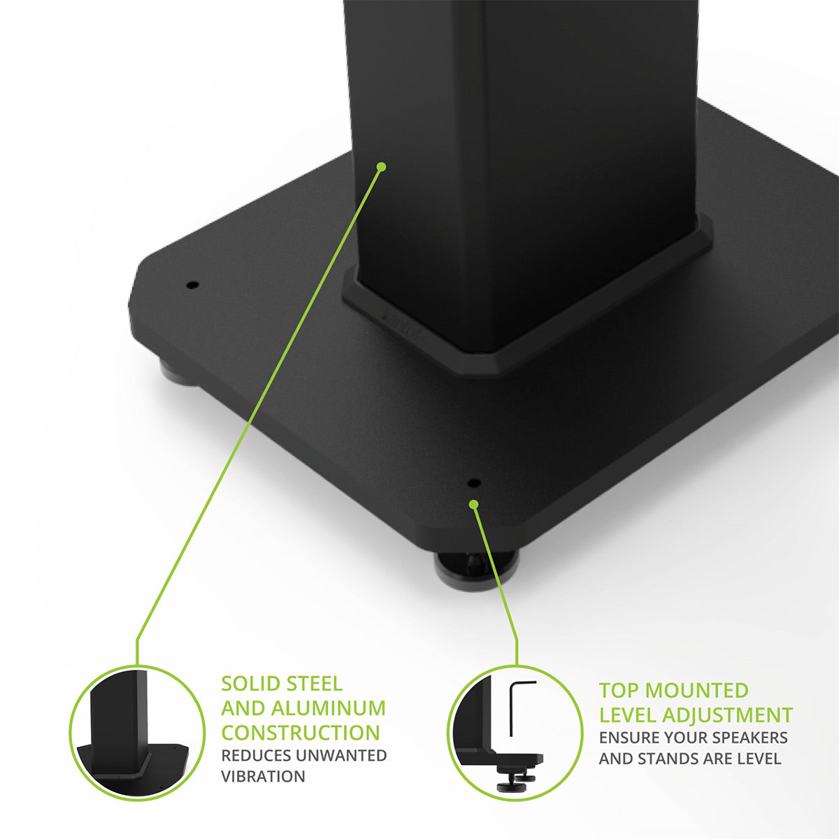 Kanto SX30 30" Fillable Speaker Stands with Isolation Feet - Pair (Black)