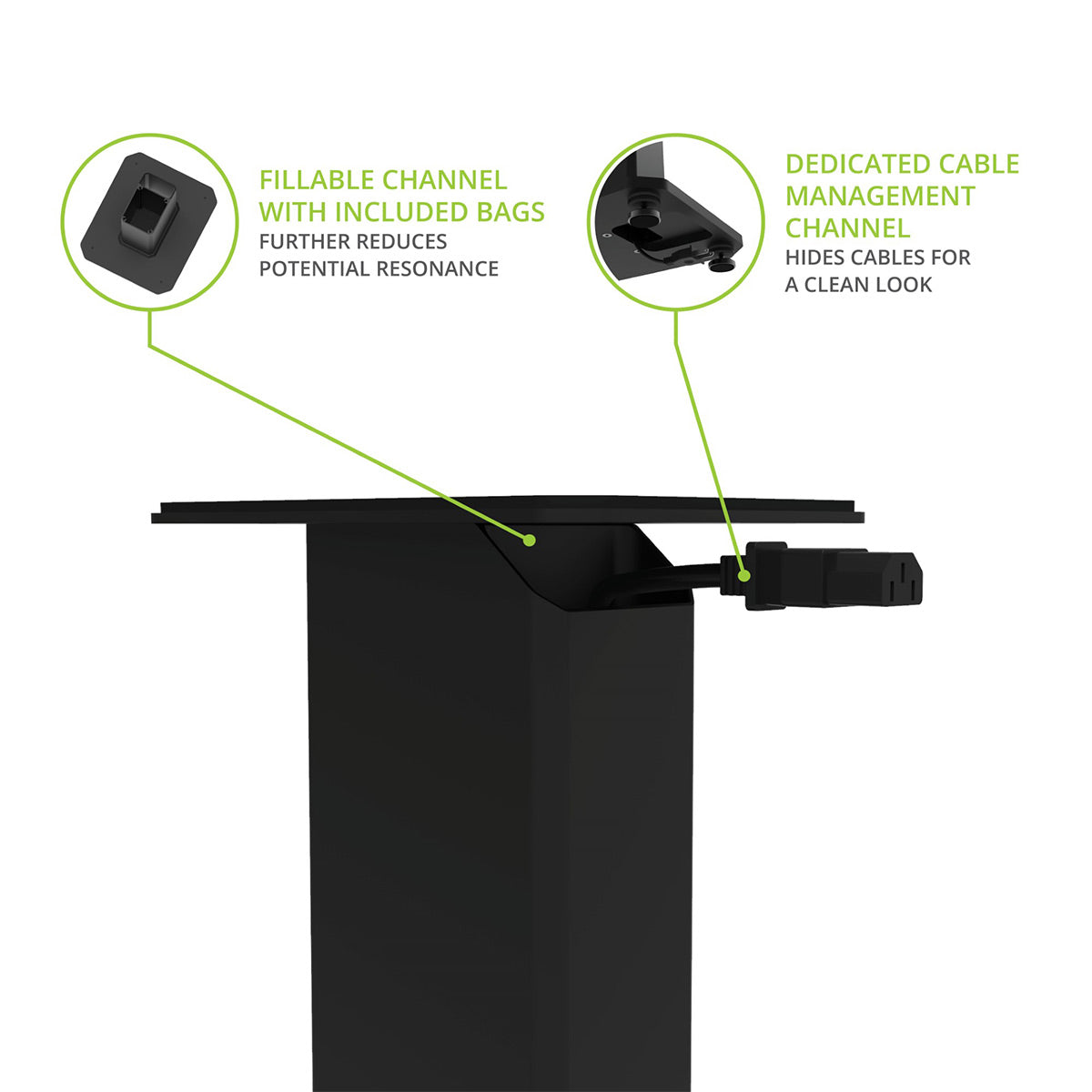 Kanto SX30 30" Fillable Speaker Stands with Isolation Feet - Pair (Black)