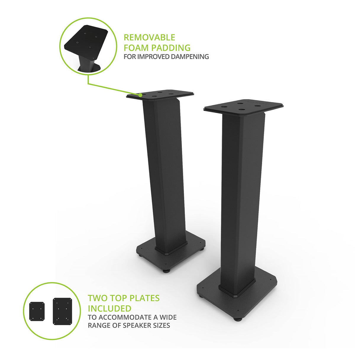 Kanto SX30 30" Fillable Speaker Stands with Isolation Feet - Pair (Black)