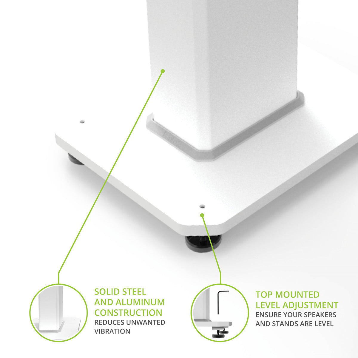 Kanto SX30 30" Fillable Speaker Stands with Isolation Feet - Pair (White)