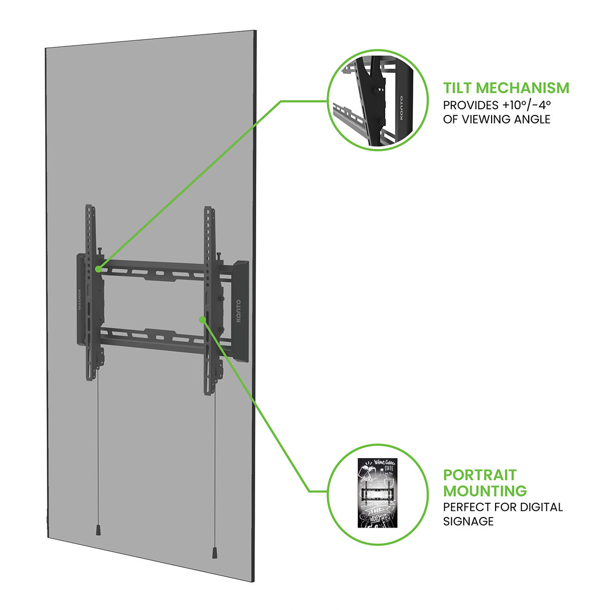 Kanto T300P Low Profile Vertical TV Mount for 40&rdquo; - 90&rdquo; TVs