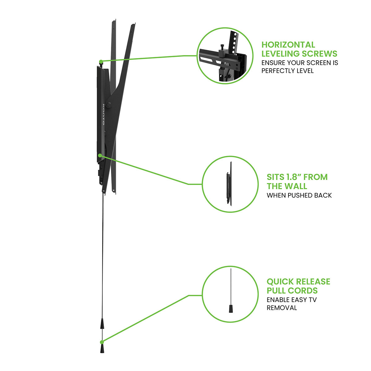 Kanto T300P Low Profile Vertical TV Mount for 40&rdquo; - 90&rdquo; TVs