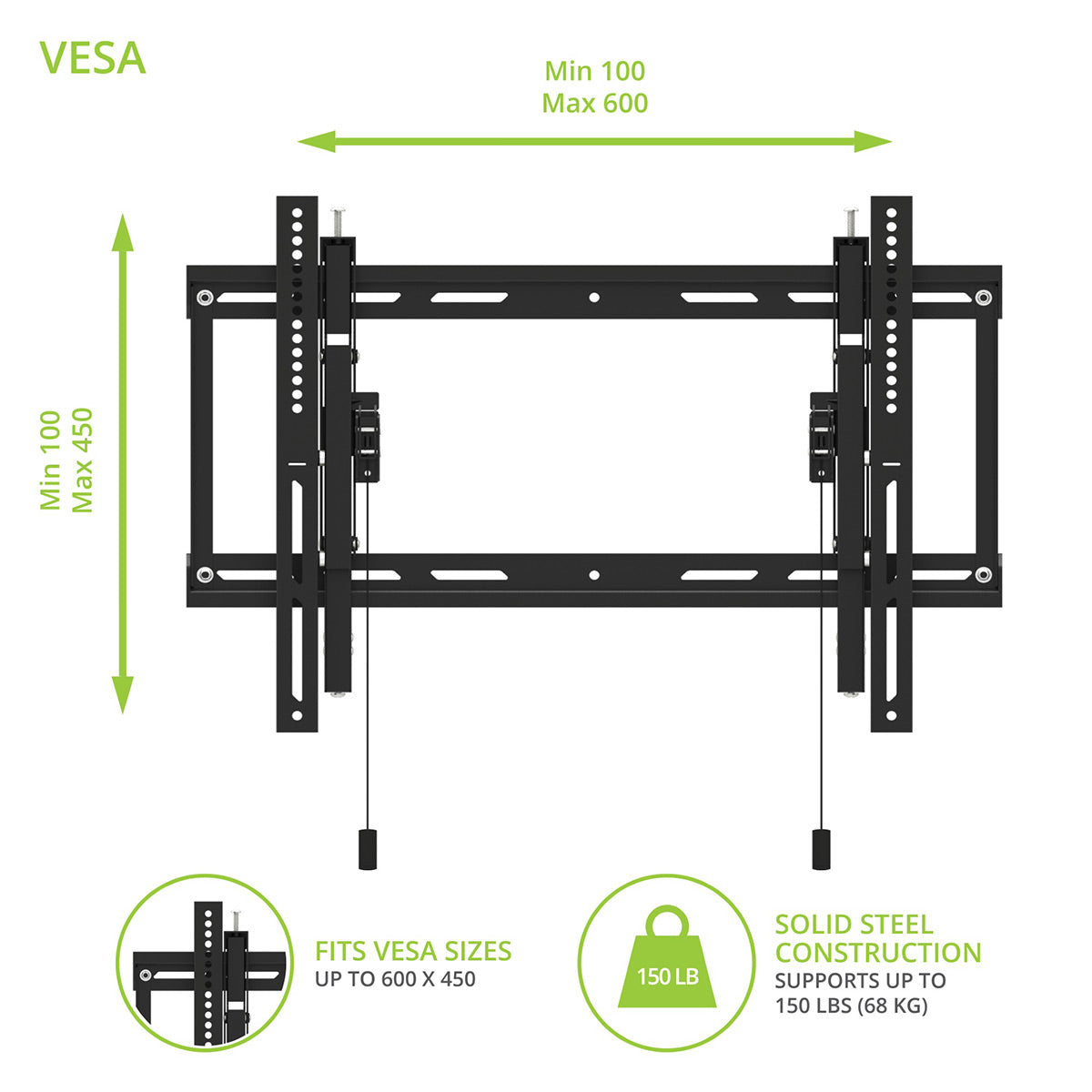 Kanto TE300SG Outdoor Tilt TV Mount 45"-100" TVs