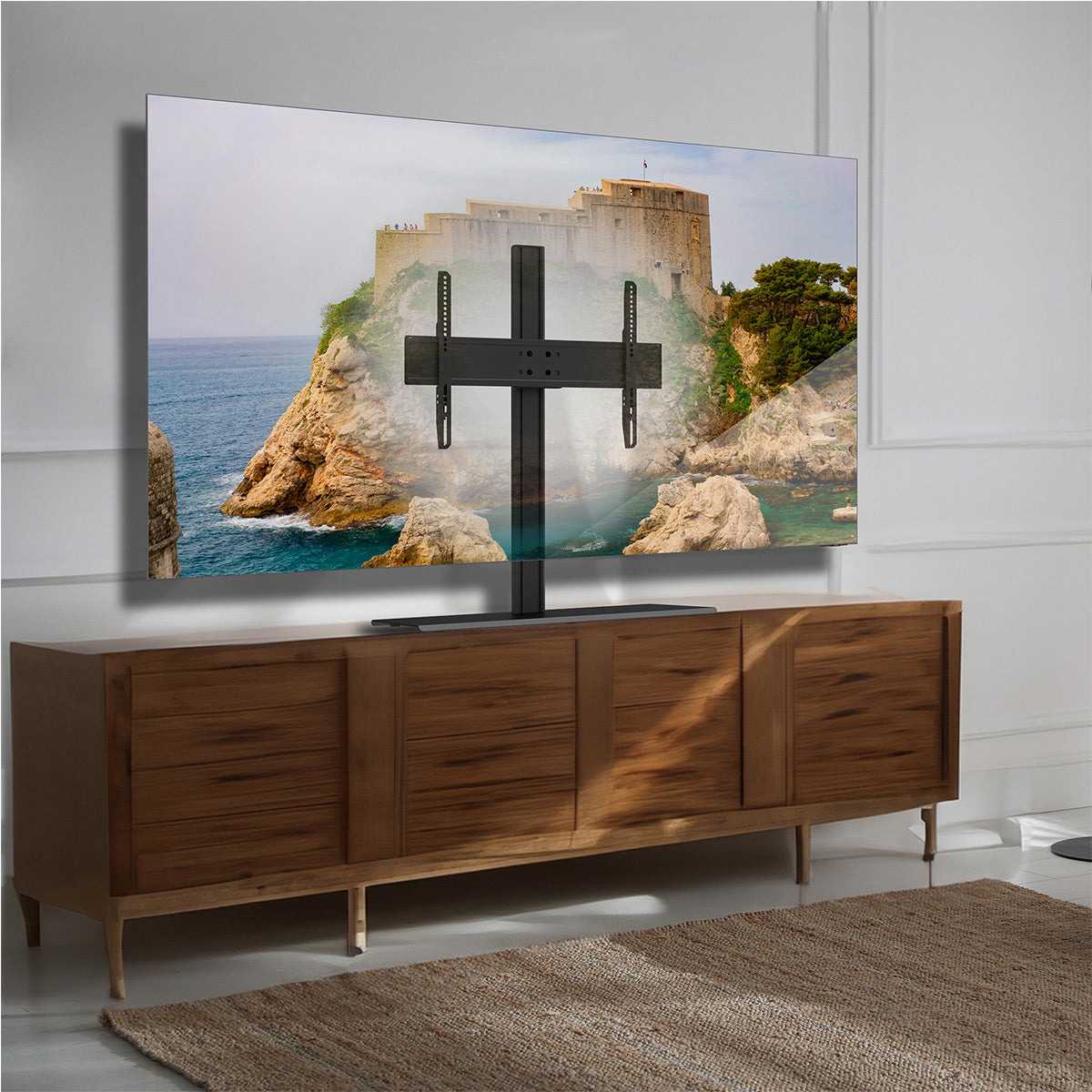 Kanto TTS140 Height Adjustable and Swivelling Tabletop TV Stand for 40" - 90" TVs