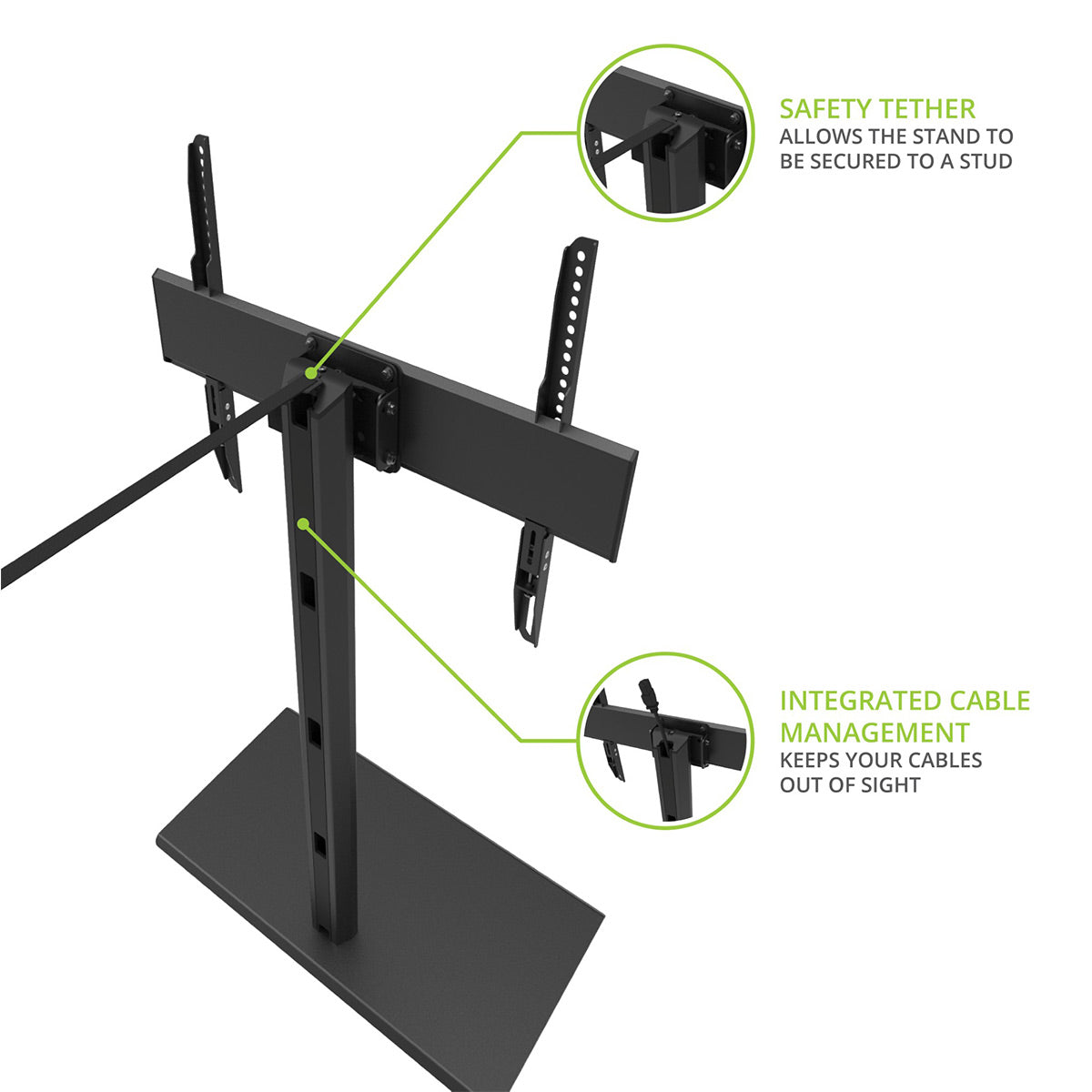 Kanto TTS140 Height Adjustable and Swivelling Tabletop TV Stand for 40" - 90" TVs