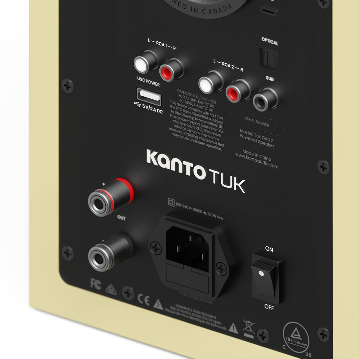 Kanto TUK G2 Powered Speakers Bundle with AudioQuest Jack Russell Subwoofer Cable - 4m (Butter)