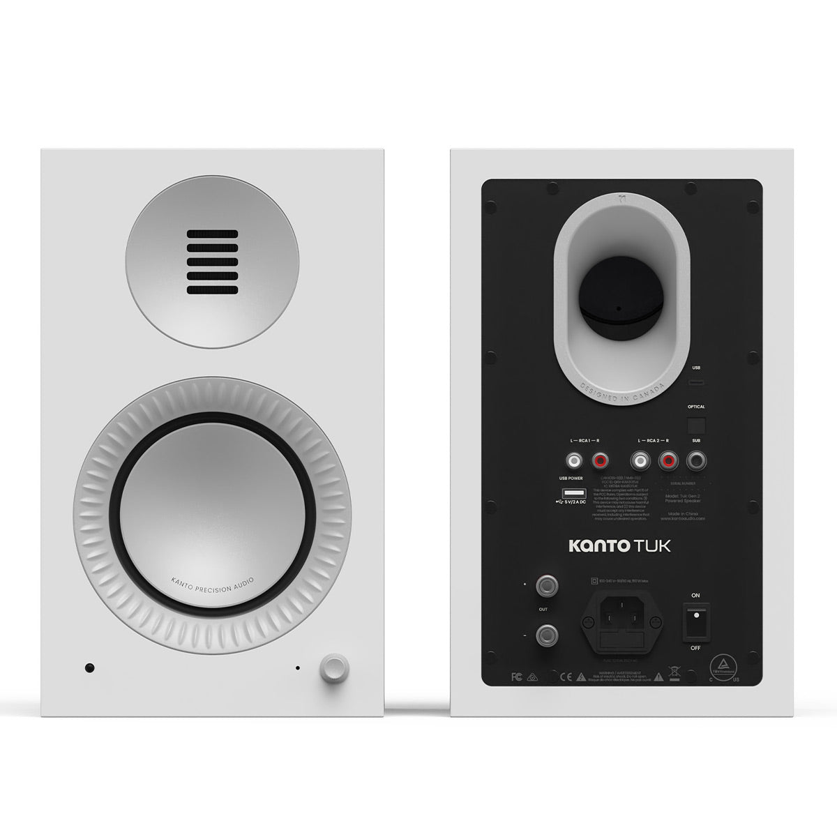 Kanto TUK G2 Powered Speaker System with Bluetooth 5.4 (Matte White)