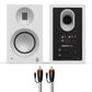 Kanto TUK G2 Powered Speakers Bundle with AudioQuest Jack Russell Subwoofer Cable - 4m (White)