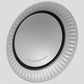 Matte white speaker driver with a textured surround and black rubber ring