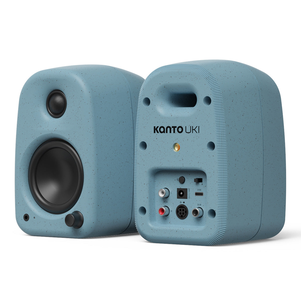 Kanto UKI Bluetooth Speakers Bundle with AudioQuest Jack Russell Subwoofer Cable - 4m (Blue)
