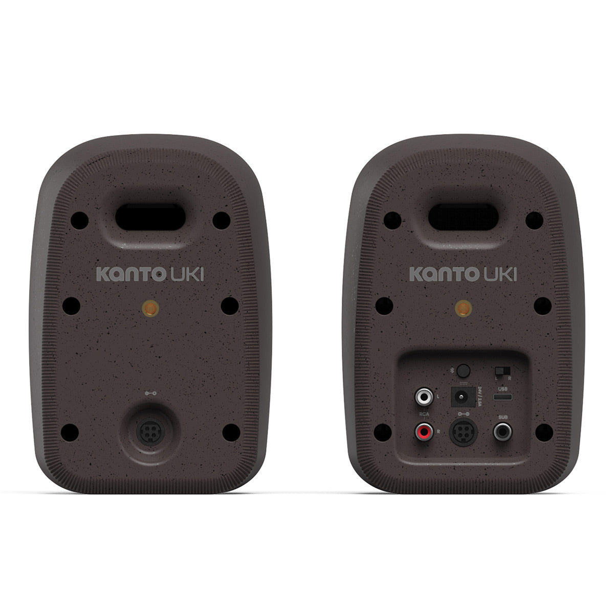 Kanto UKI Bluetooth Speakers Bundle with AudioQuest Jack Russell Subwoofer Cable - 4m (Pumice)