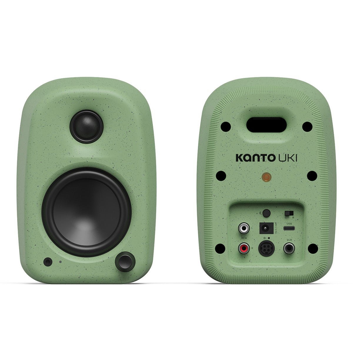 Kanto UKI Bluetooth Speakers Bundle with AudioQuest Jack Russell Subwoofer Cable - 4m (Sage)