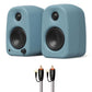 Kanto UKI Bluetooth Speakers Bundle with AudioQuest Jack Russell Subwoofer Cable - 4m (Blue)