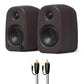 Kanto UKI Bluetooth Speakers Bundle with AudioQuest Jack Russell Subwoofer Cable - 4m (Pumice)
