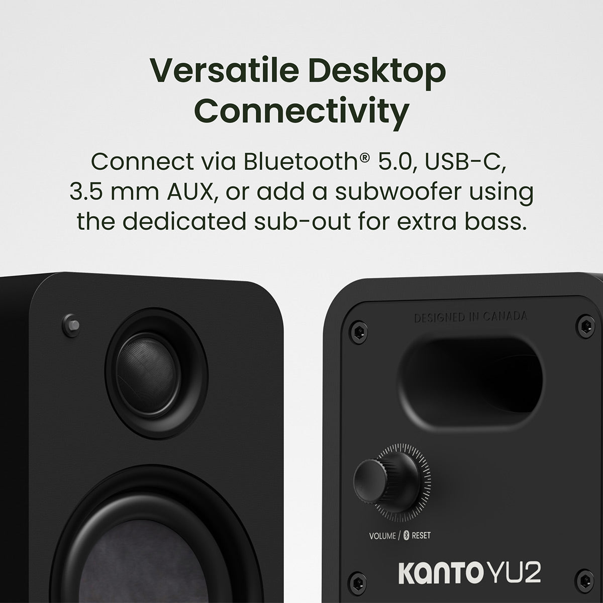 Kanto Yu2 (2nd Gen) 110 W Desktop Computer Speakers with Bluetooth 5.0 ...
