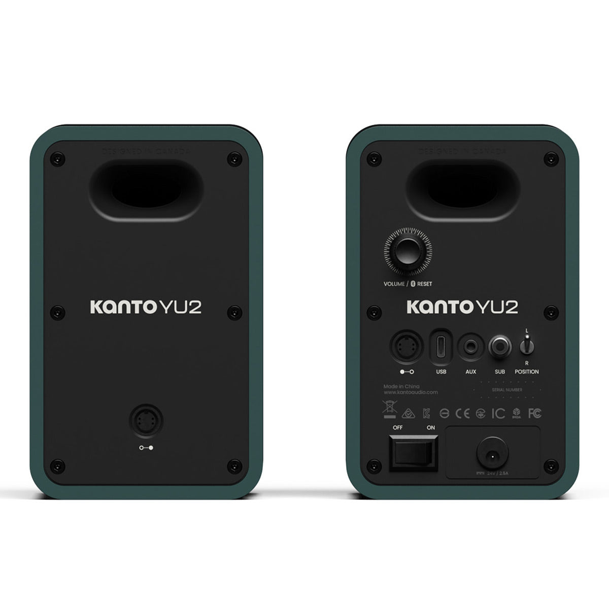 Kanto Yu2 (2nd Gen) 110 W Desktop Computer Speakers with Bluetooth 5.0 (Green)