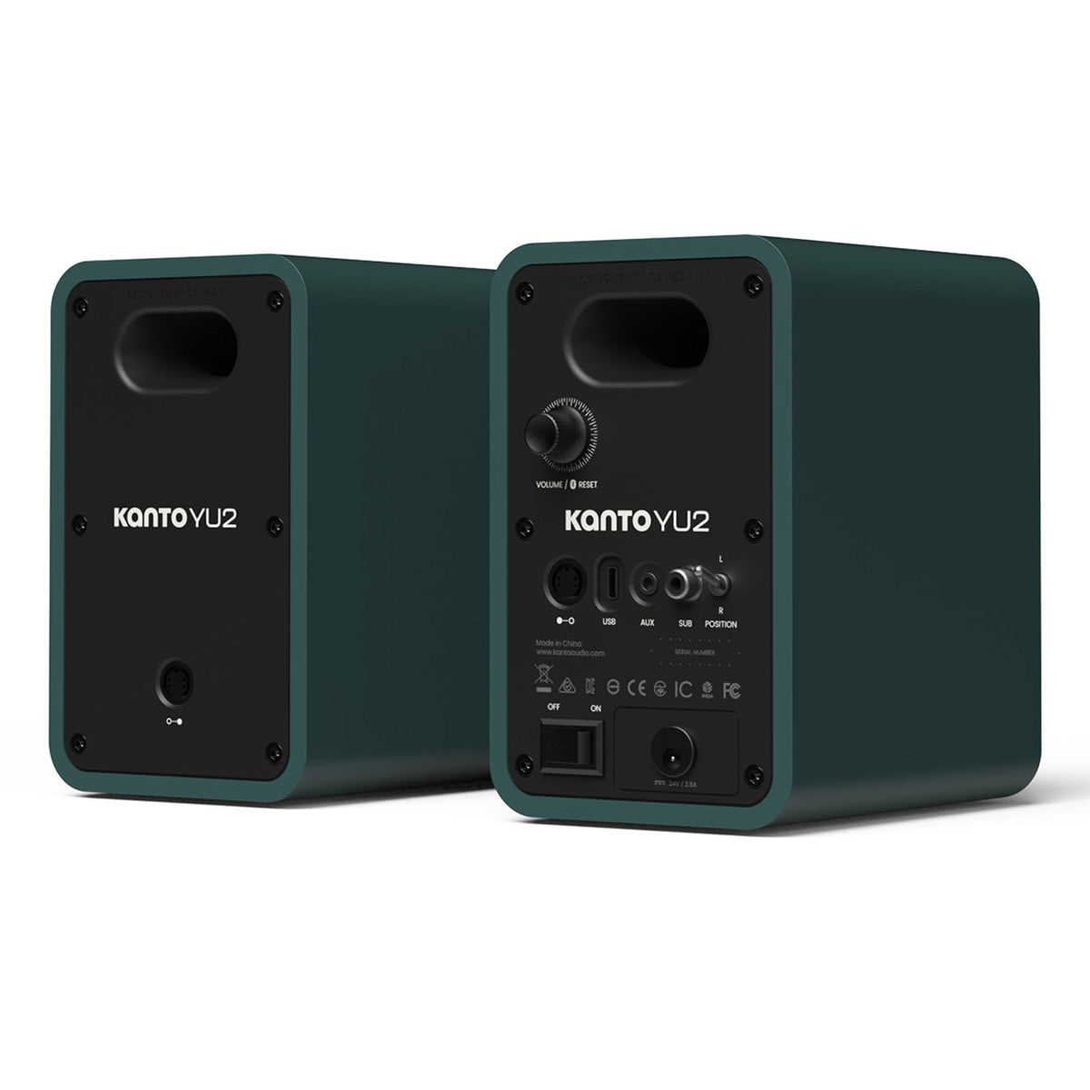 Kanto Yu2 (2nd Gen) 110 W Desktop Computer Speakers with Bluetooth 5.0 (Green)