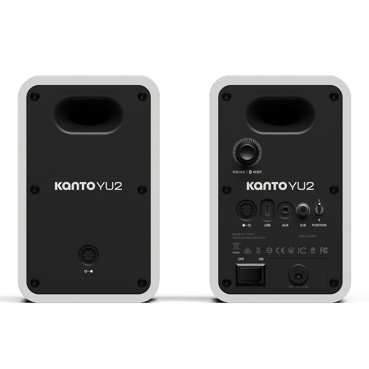 Kanto Yu2 (2nd Gen) 110 W Desktop Computer Speakers with Bluetooth 5.0 (White)