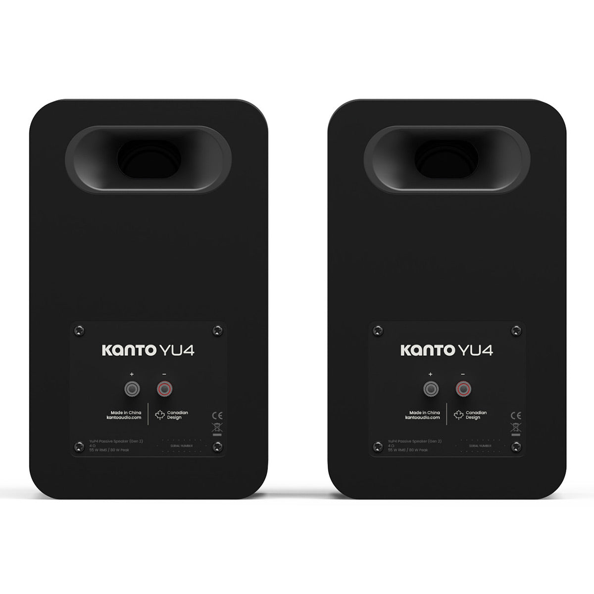 Kanto Yu4 Passive (2nd Gen) Bookshelf Speakers - Pair (Black)