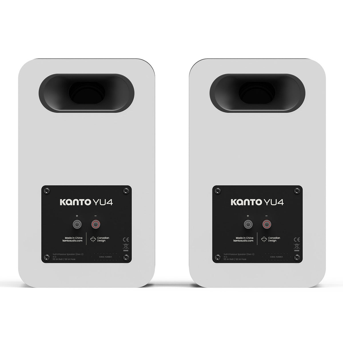 Kanto Yu4 Passive (2nd Gen) Bookshelf Speakers - Pair (White)