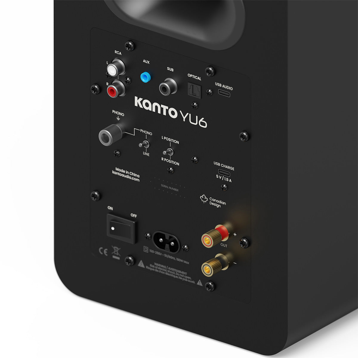 Kanto Yu6 (2nd Gen) 200W Powered Speaker System with Bluetooth 5.3 and Phono Preamp (Black)