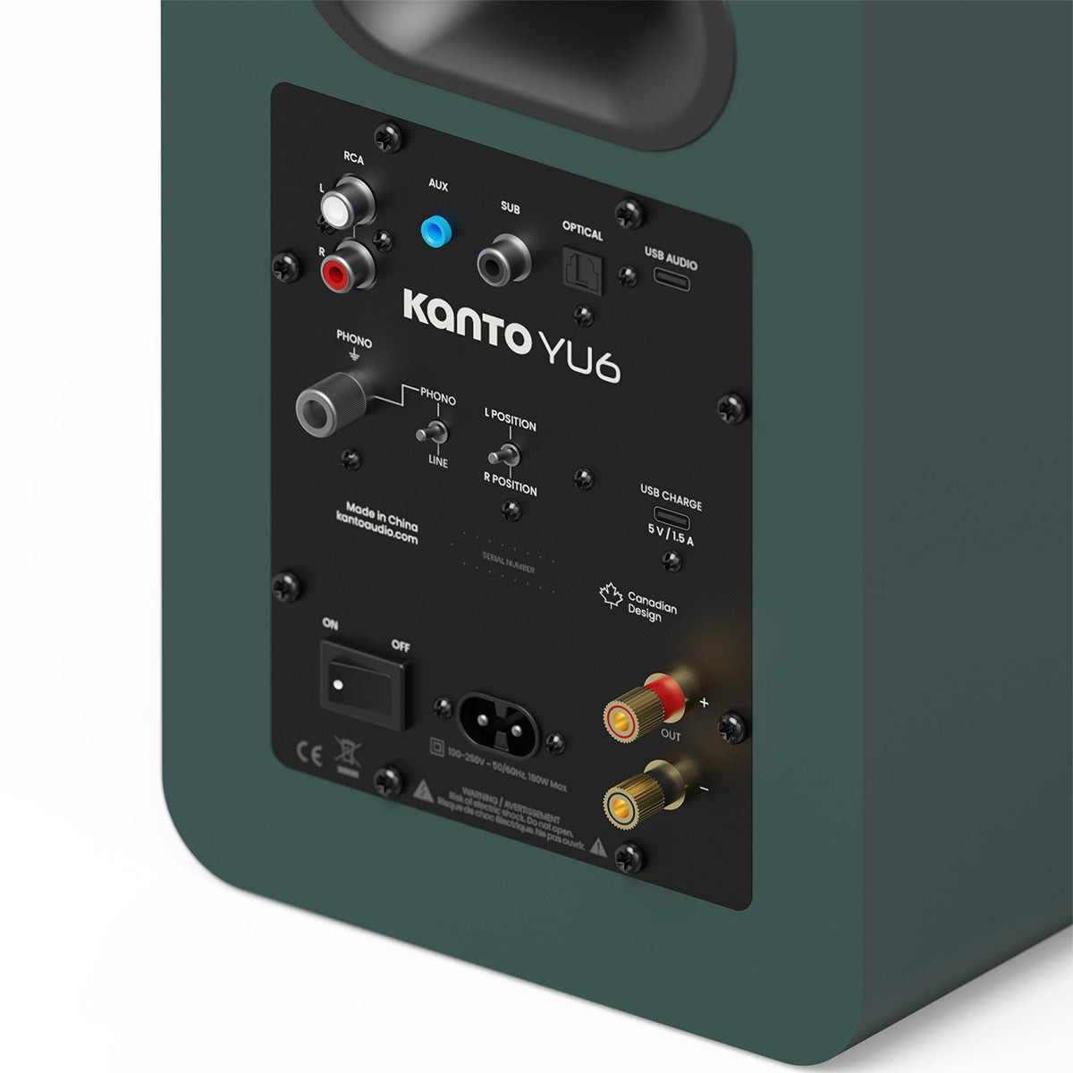 Kanto Yu6 (2nd Gen) 200W Powered Speaker System with Bluetooth 5.3 and Phono Preamp (Green)