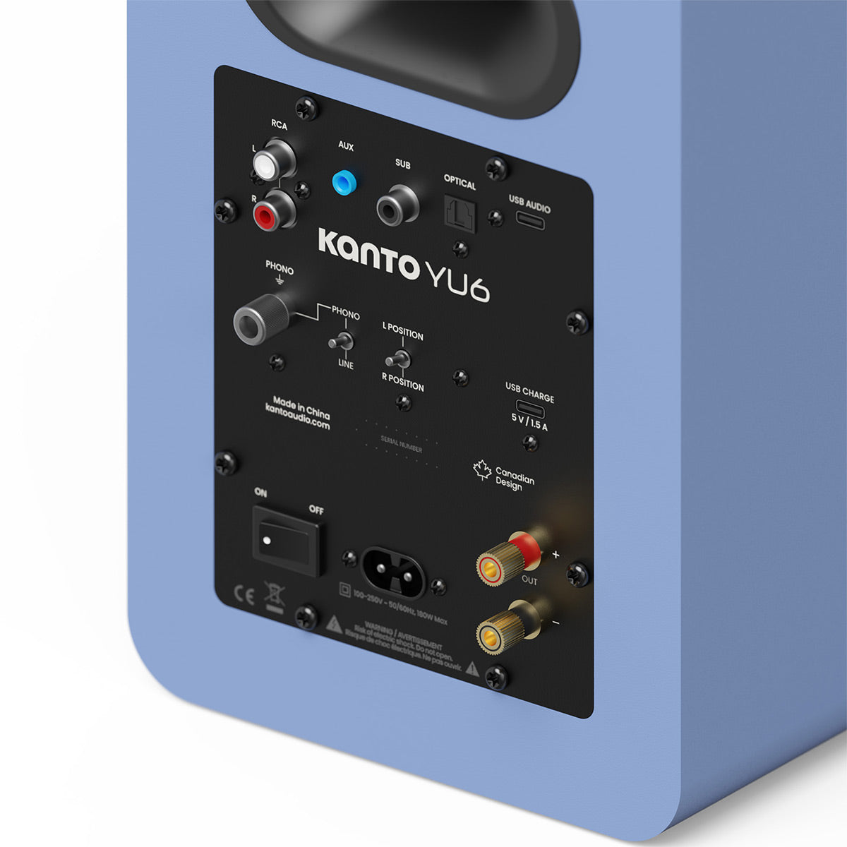 Kanto Yu6 (2nd Gen) 200W Powered Speaker System with Bluetooth 5.3 and Phono Preamp (Ice Blue)