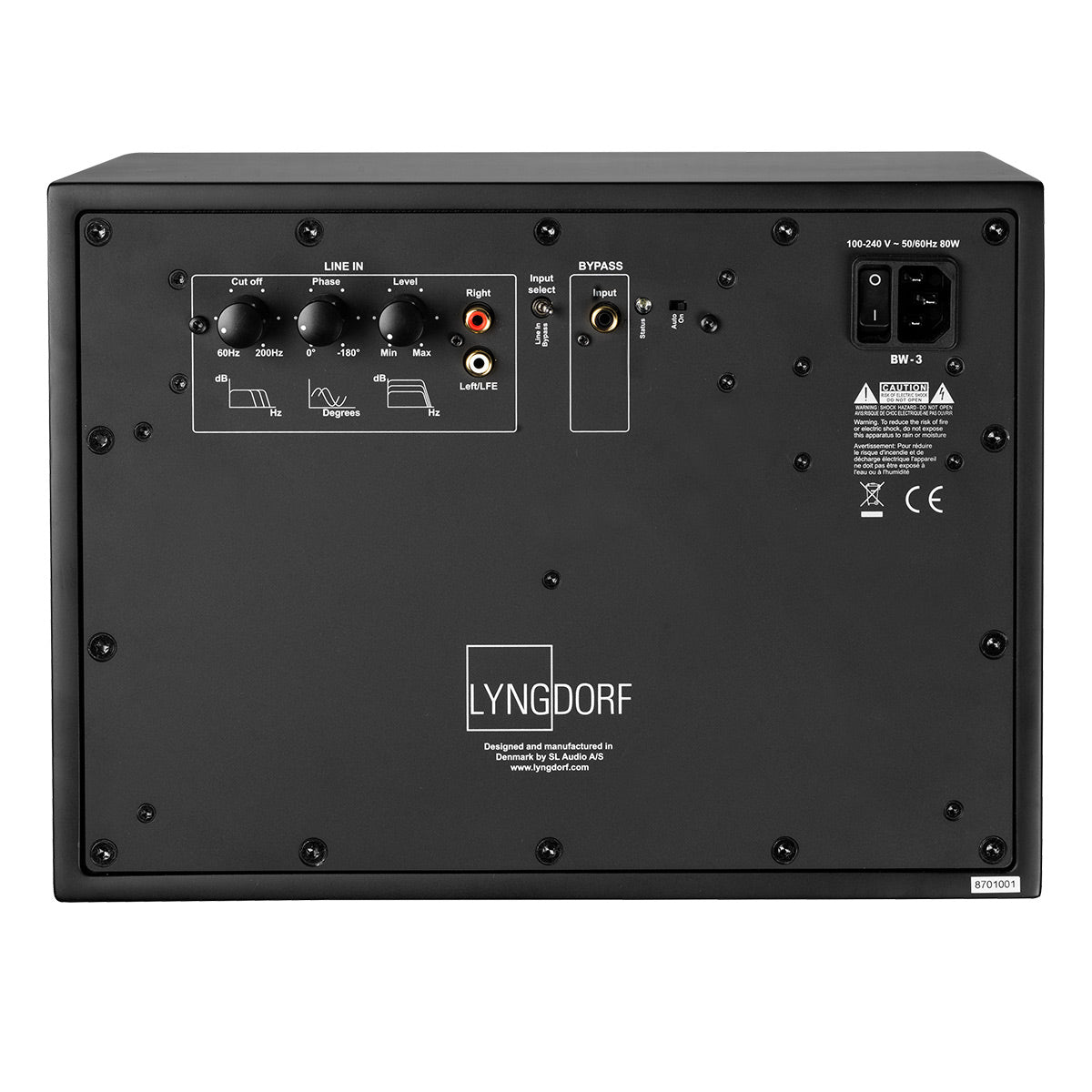 Lyngdorf Audio BW-3 8" Active Subwoofer - Each (Black/Black Grille)