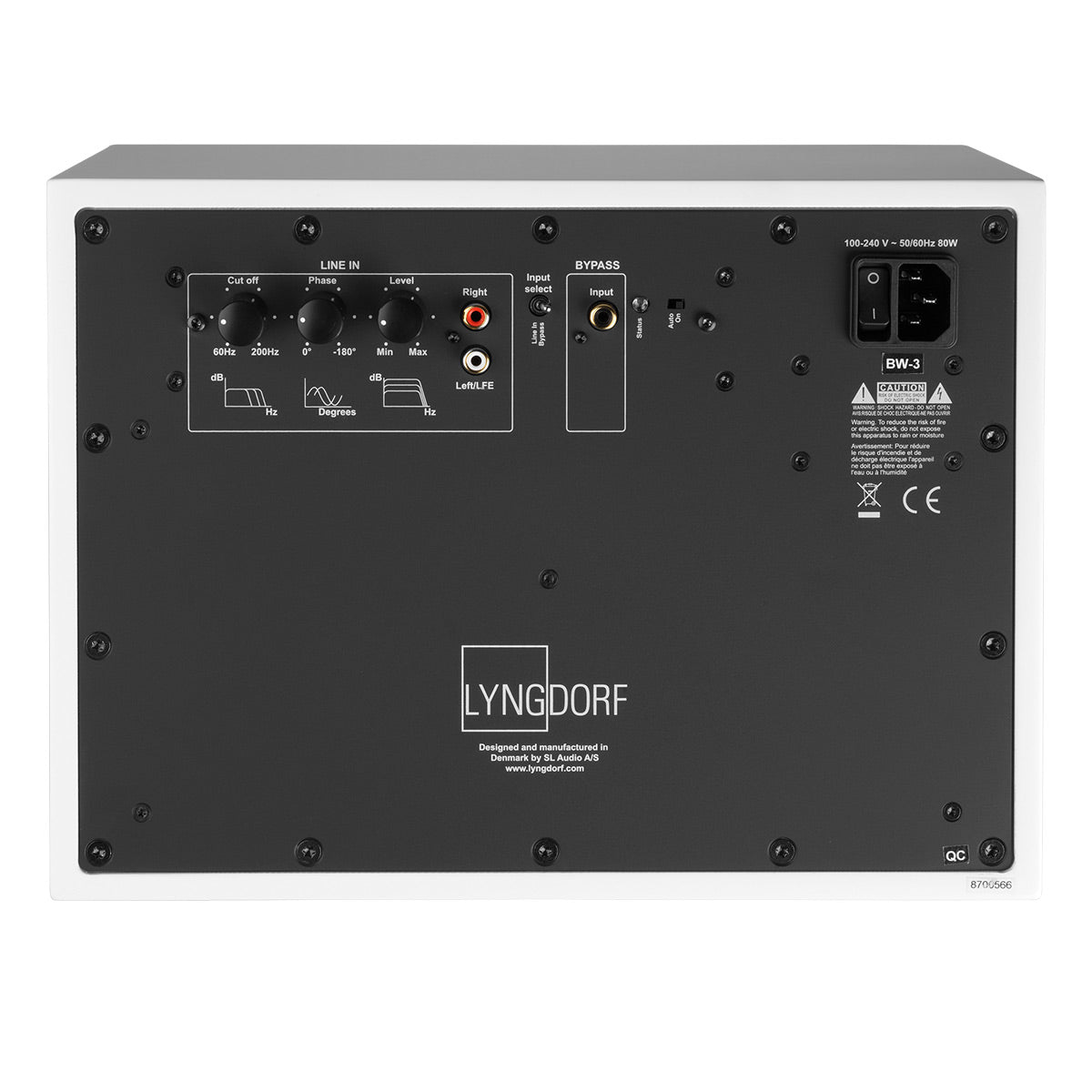 Lyngdorf Audio BW-3 8" Active Subwoofer - Each (White/Grey Grille)