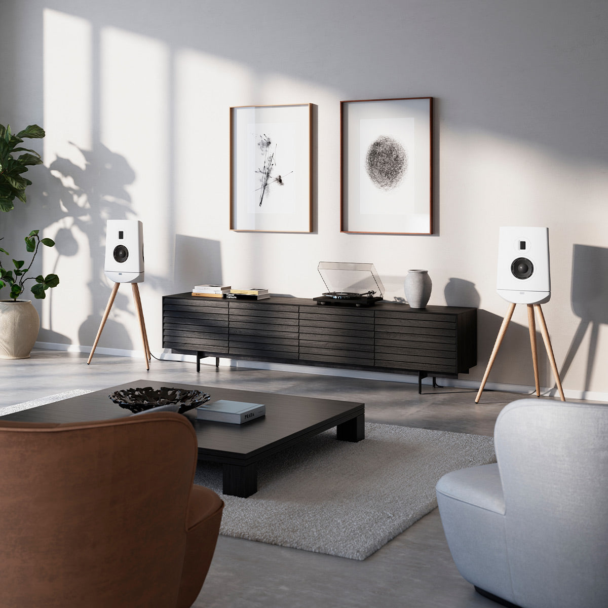 Lyngdorf Audio Cue-100 Standmount Speaker - Each (White)