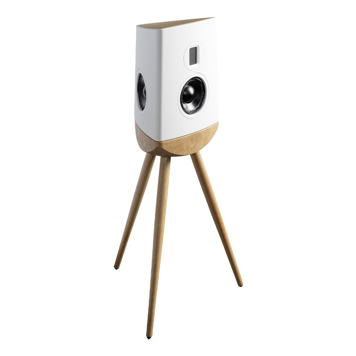 Lyngdorf Audio Cue-100 Standmount Speaker - Each (White/Oak)